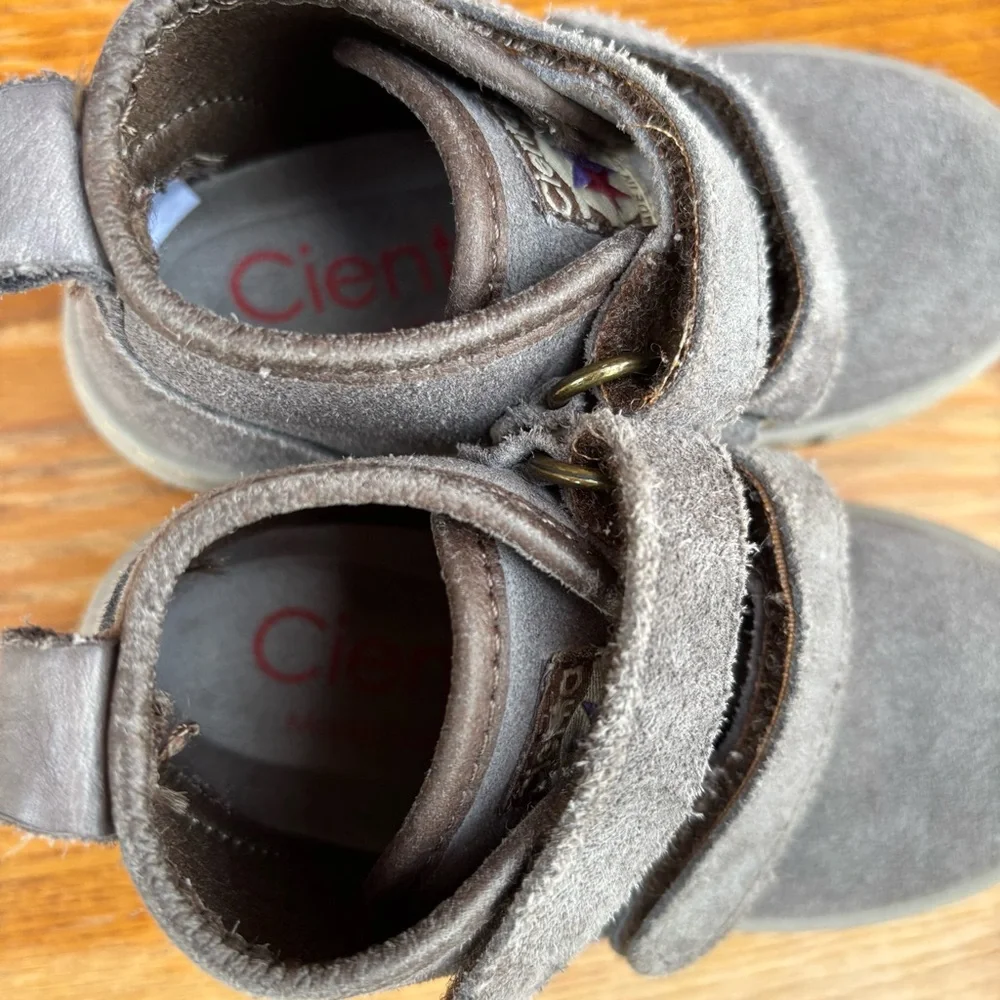 Cienta Sneaker Booties Kids 8 (25) Gray Leather Comfort Casual Shoes